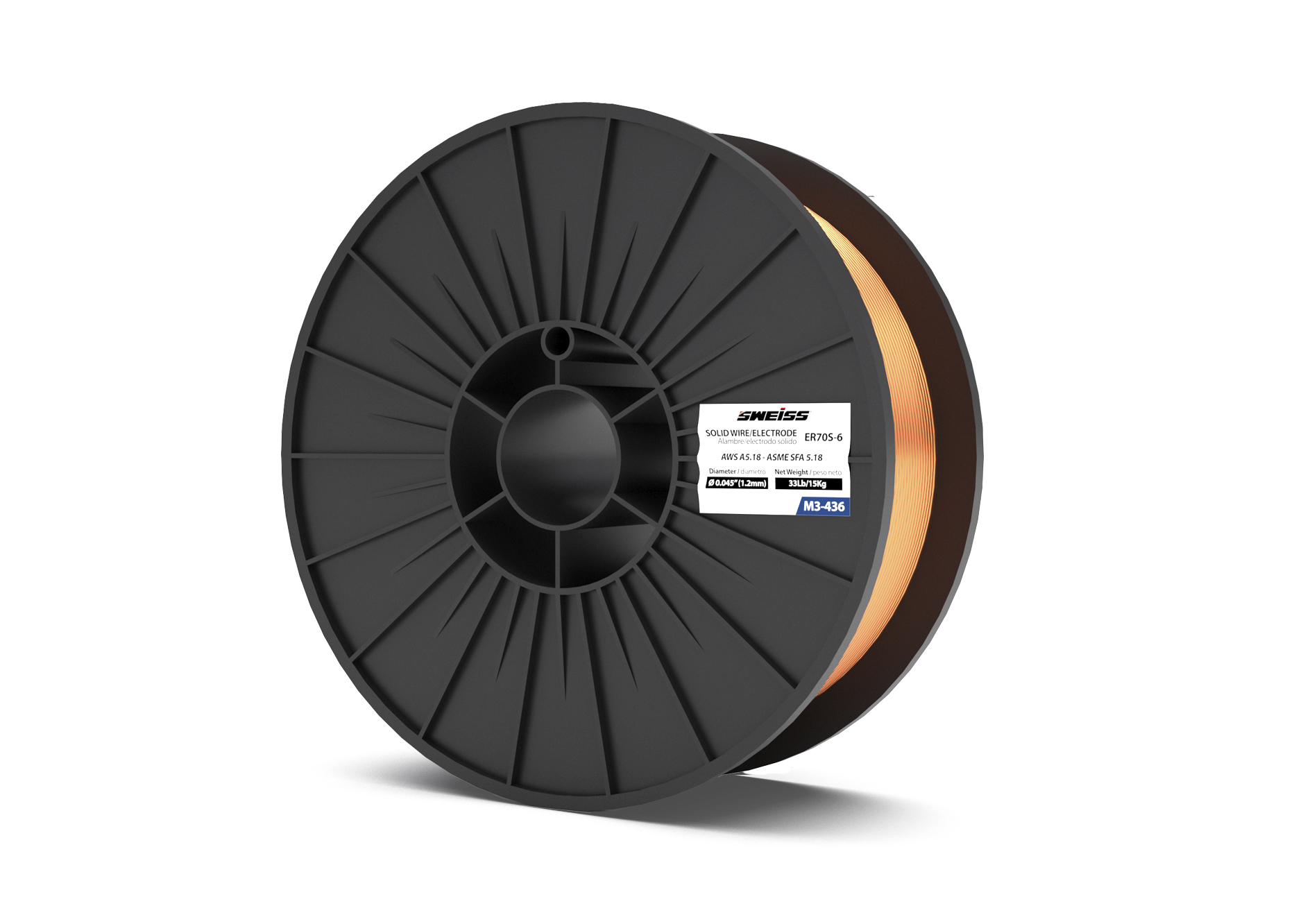 ROLLO SOLDADURA MIG ALAMBRE ACERO AL CARBON 0.045 1.2mm AWS ER70S-6 270MM (33 LB 15KG)